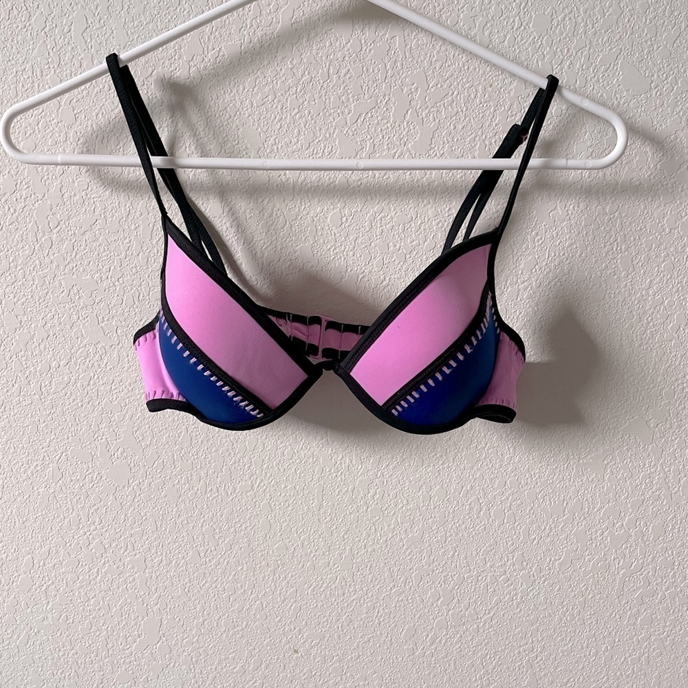 Victoria’s Secret pink and blue bikini top